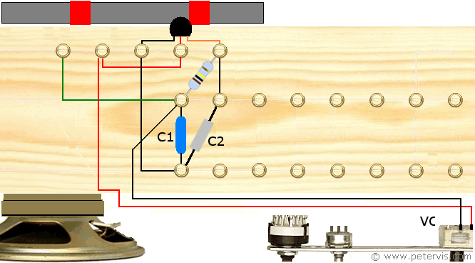 Connecting the variable capacitor VC.