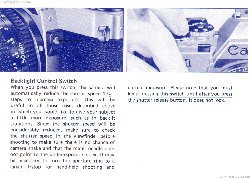 Canon AV-1 Backlight Control Switch - Manual Page 47