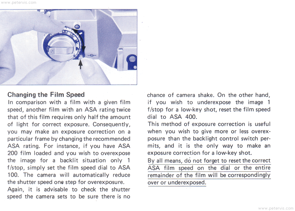 Canon AV-1 Changing the Film Speed - Manual Page 48
