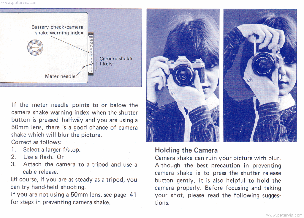Canon AV-1 Holding the Camera - Manual Page 30