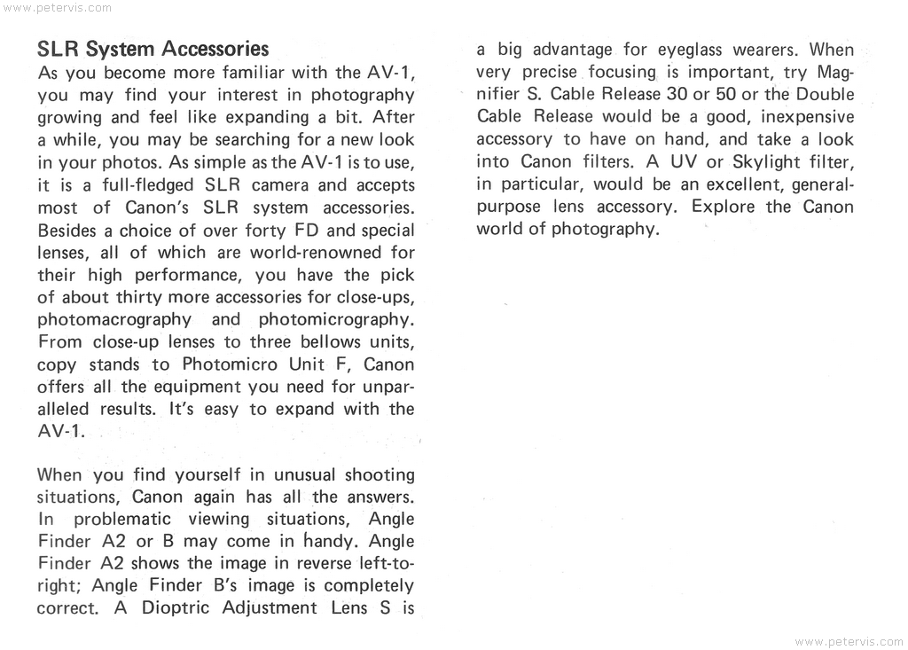 Canon AV-1 SLR System Accessories - Manual Page 65