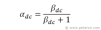 α and β relationship formula