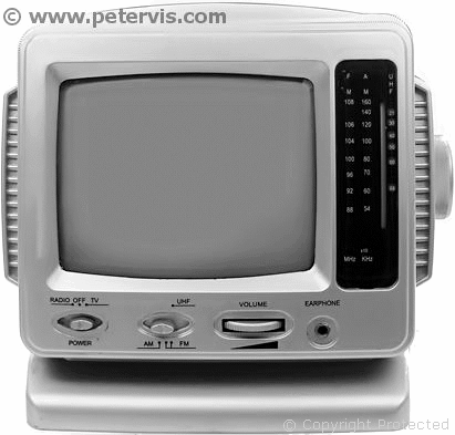 Portable Mini Television, Black and White Portable TV and AM/FM