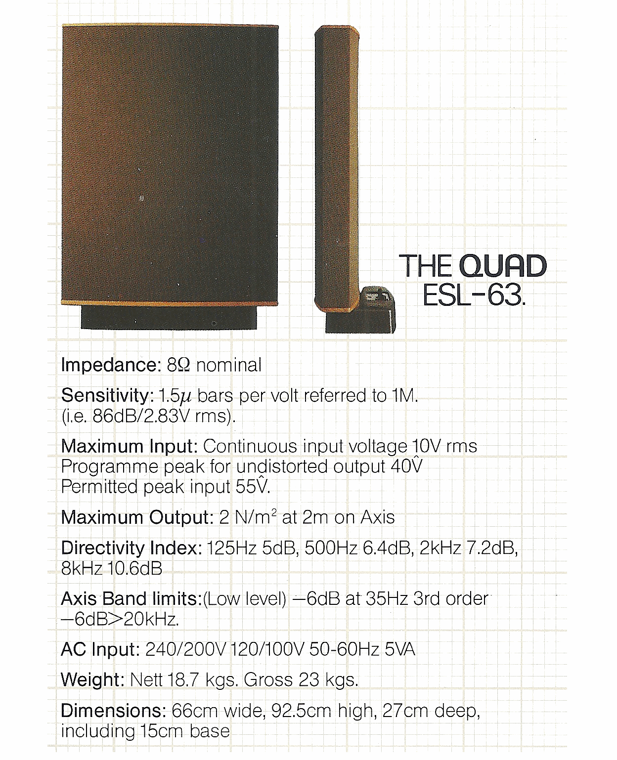 QUAD ESL-63 Specification