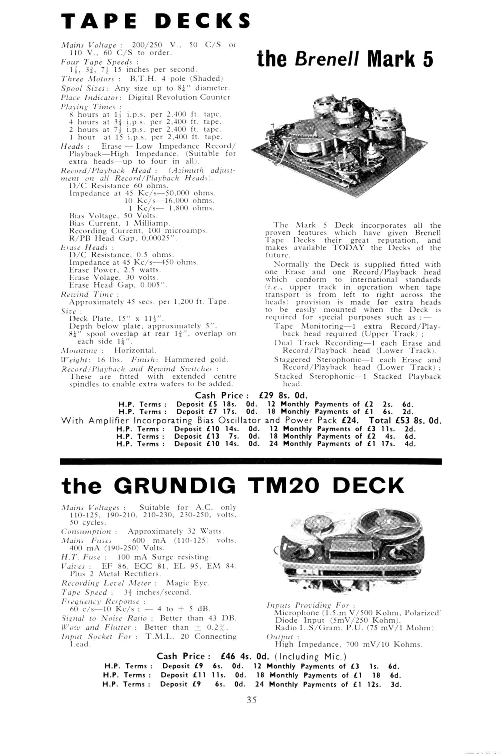 Brenell and Grundig Decks