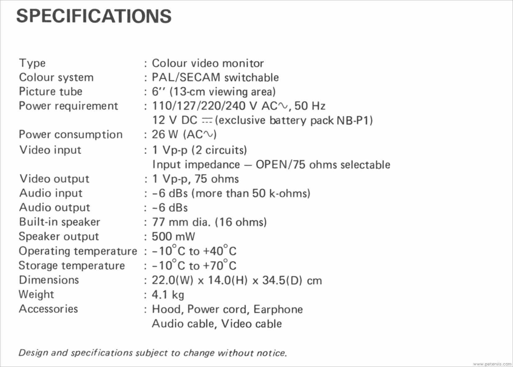 Specification