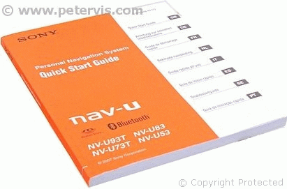Sony NAV-U Car GPS Manual Book